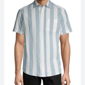 H&M Blue and White Casual Button Down Shirt